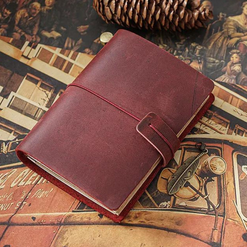 carnet de note en cuir vintage