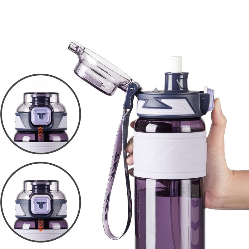 bouteille avec paille intégrée