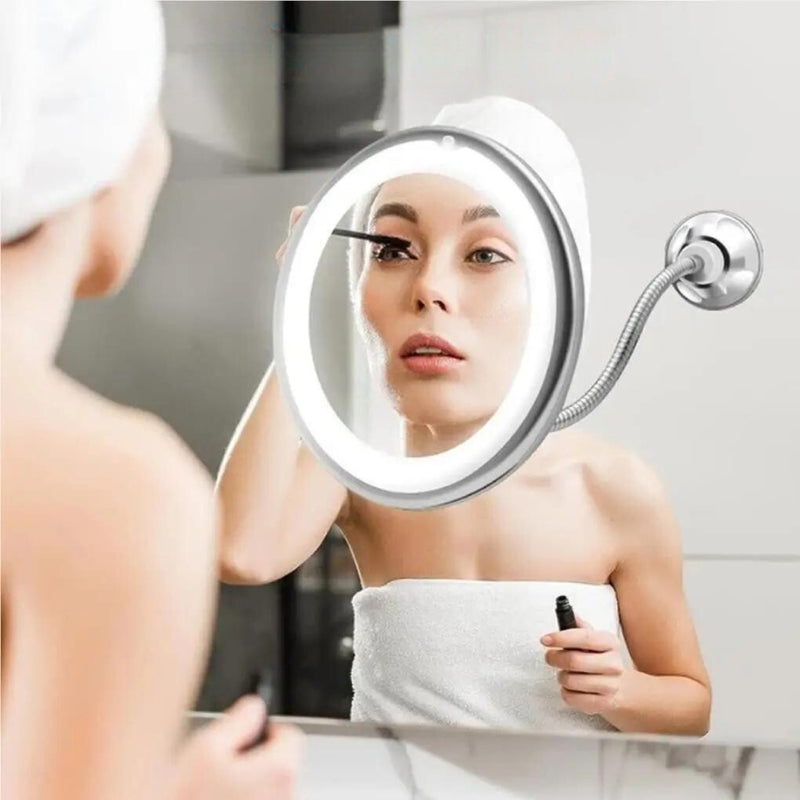 miroir grossissant lumineux fixation murale