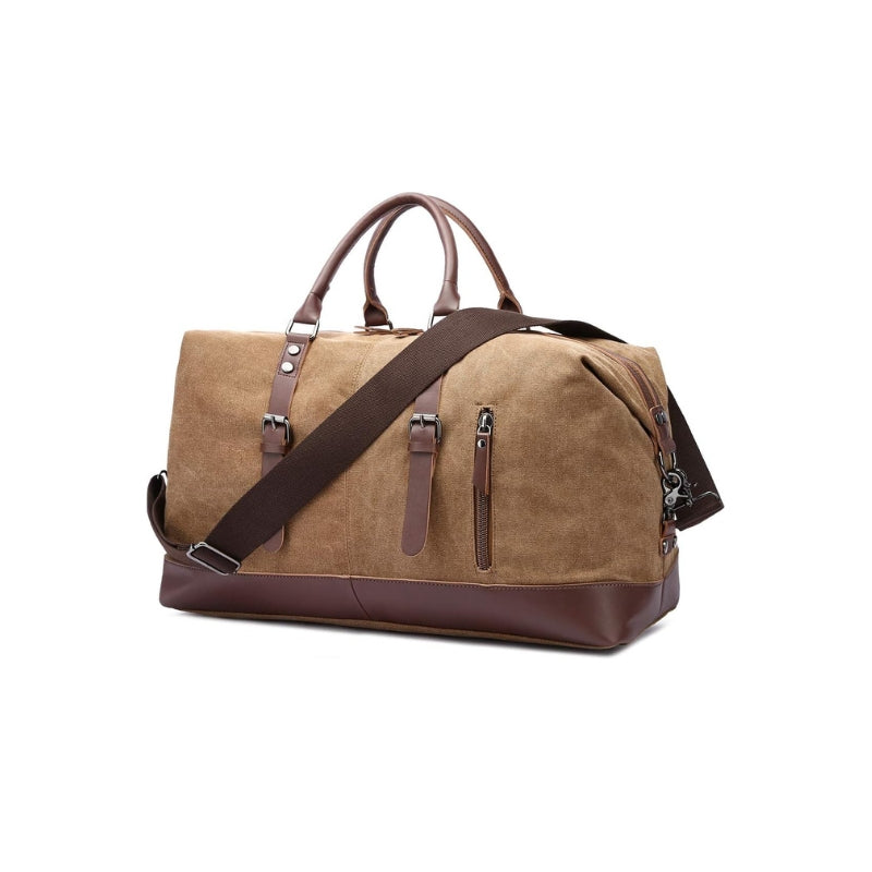 sac voyage toile cuir