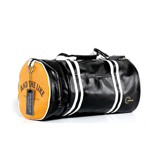 sac de sport pu homme vintage - Noir et Jaune