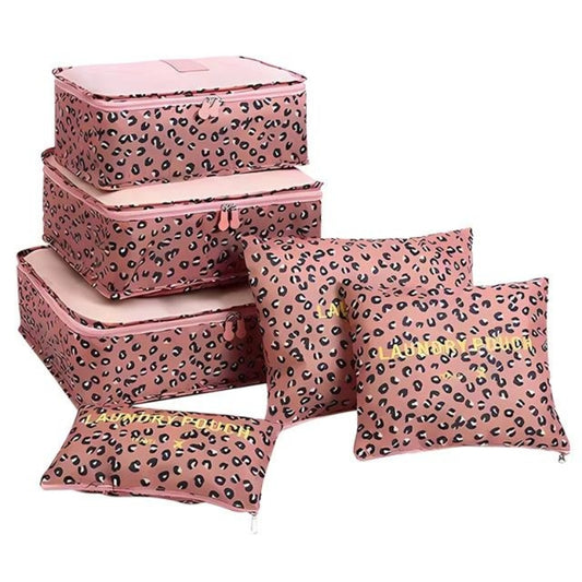 sac organisateur de bagage - Imprimé Léopard Rose