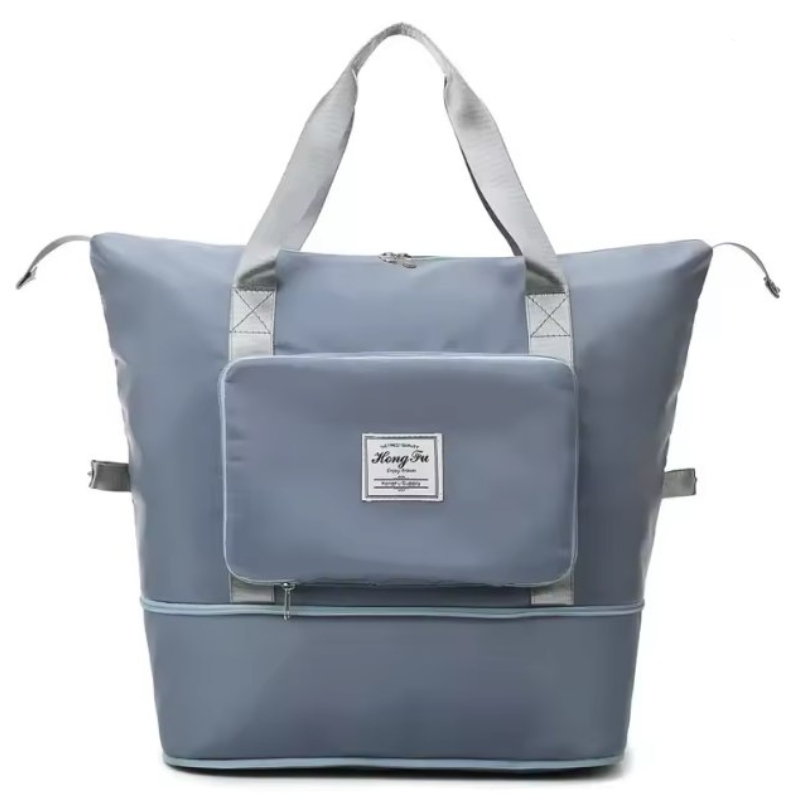 Grand Sac à Main Voyage Femme coloris bleu-gris, vue de face