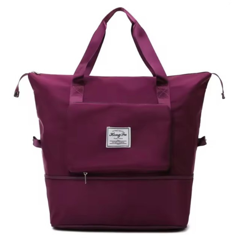 Grand Sac à Main Voyage Femme coloris bordeaux, vue de face