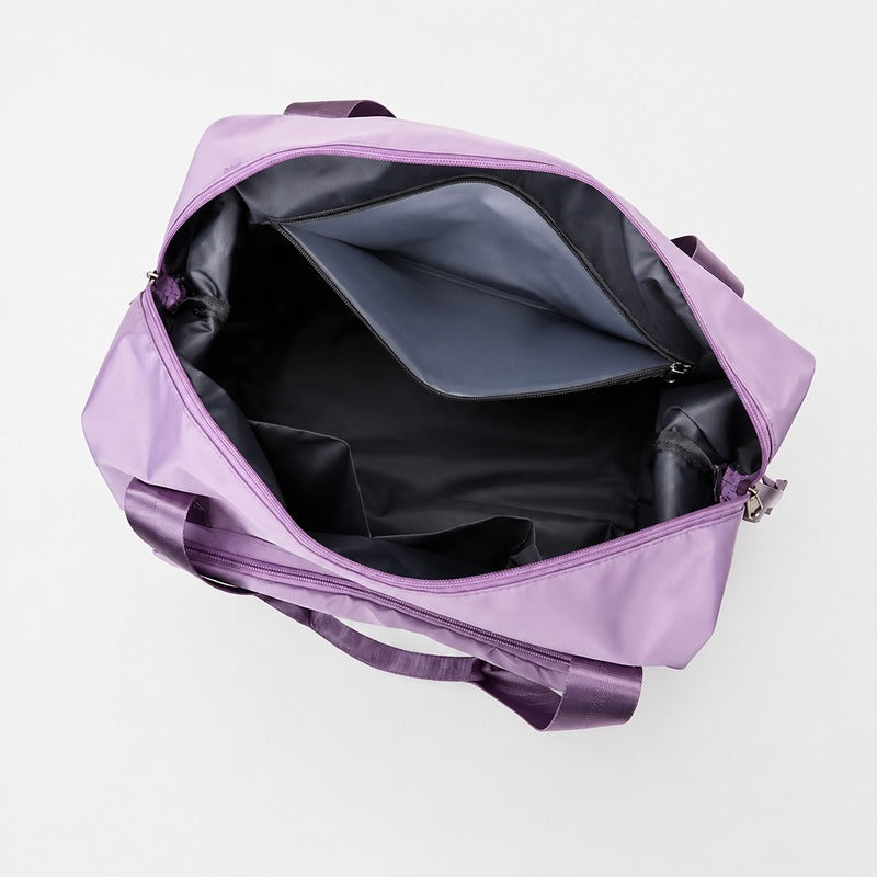 Grand Sac à Main Voyage Femme mauve lilas, vue plongeante intérieur vide