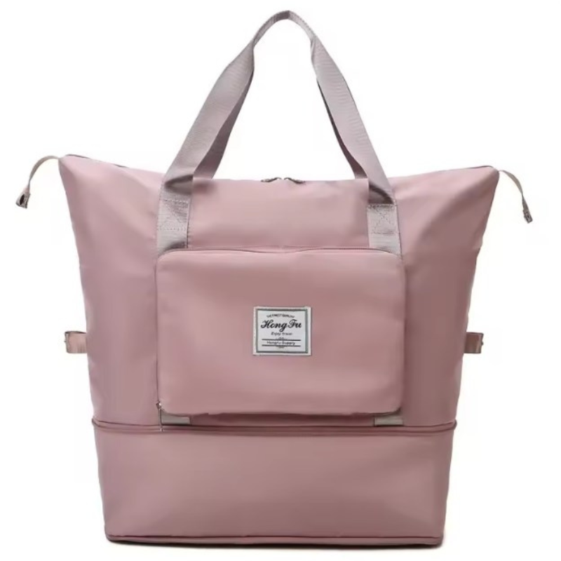 Grand Sac à Main Voyage Femme coloris rose poudré, vue de face
