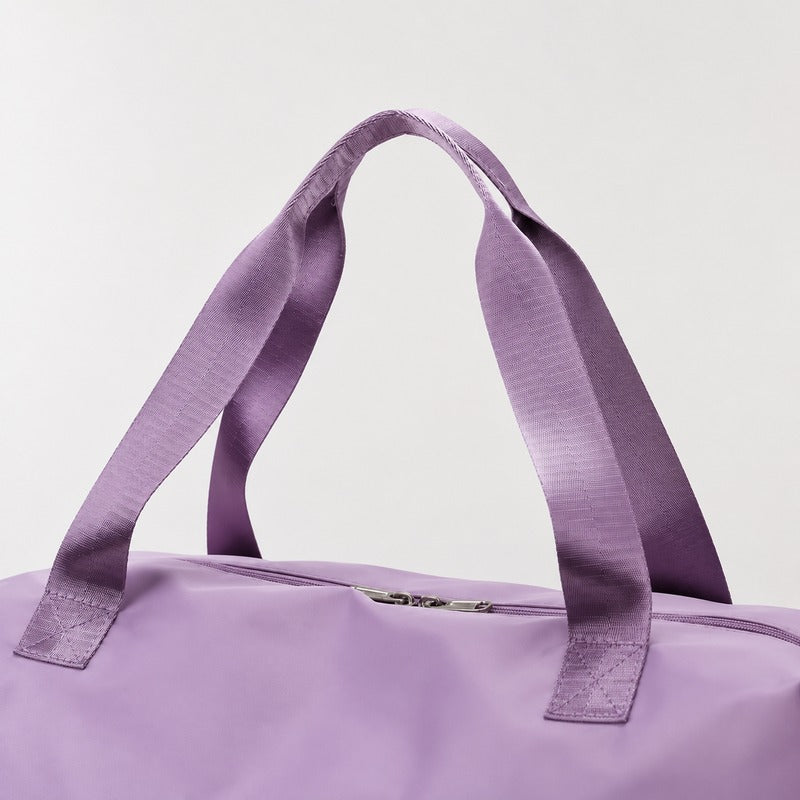 Grand Sac à Main Voyage Femme mauve lilas, zoom sur les poignées
