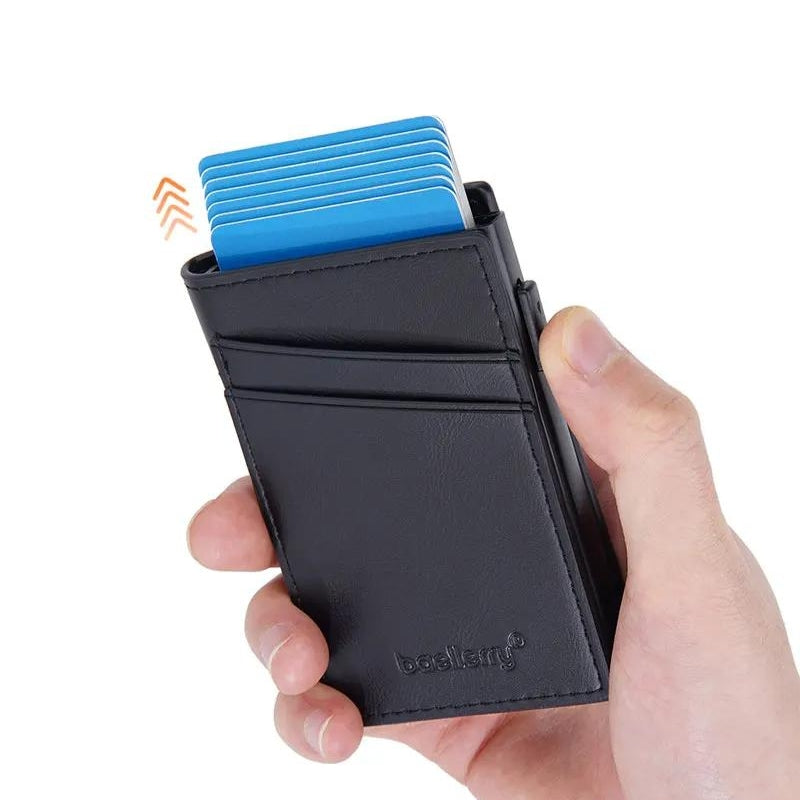 porte carte cuir noir